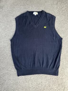 Vintage Masters Sweater Vest Mens XL Blue Slazenger Augusta National Golf